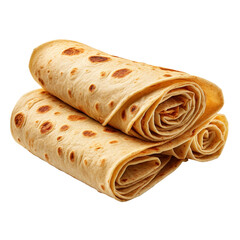 Wall Mural - Plain tortilla wrap isolated on transparent background