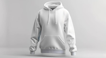 Wall Mural - Blank Hoodie Mockup: Front View Isolated on White Background for T-Shirt Design. Concept Hoodie Mockup, Front view, White Background, T-Shirt Design, Clothing Mockup,