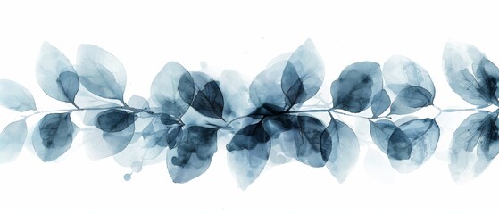 Poster - Watercolor painting of abstract plant leaves (kitchen glass)