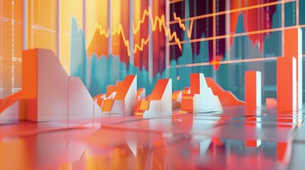 Poster - Animated Financial Data Visualization Showcasing Market Trends and Investor Sentiment