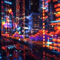 Poster - Dazzling Cityscape Showcasing the Role of Financial Instruments in Volatility Hedging