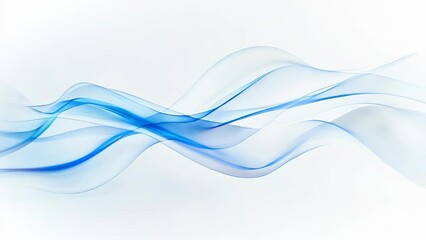 Wall Mural - smooth abstract blue and white waves design