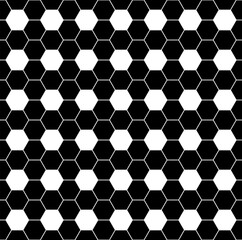 Poster - Abstract hexagon seamless background. Black figures on a white background.