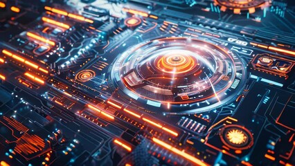 Aufkleber - abstract generic hologram interface