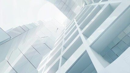 Poster - a white abstract architectural geometric background animation