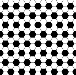 Poster - Abstract seamless hexagonal background. White shapes over black background.