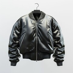 Wall Mural - Stylish Black Leather Jacket. Generative ai