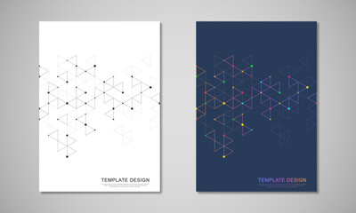 Wall Mural - Abstract covers and brochures with geometric backgrounds of polygon shape patterns