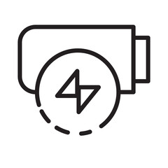 Wall Mural - Battery Charge Power Line Icon