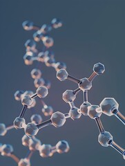 Poster - minimalist 3d rendered of insulin molecule structure