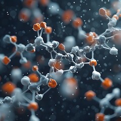 Poster - Detailed 3D Rendering of Insulin Molecule Showcasing Its Intricate Chemical Structure