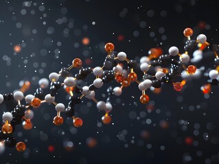 Poster - intricate 3d rendering of insulin molecule showcasing its complex pharmaceutical structure