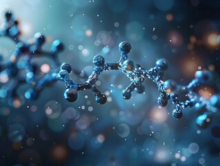 Poster - Intricate 3D Rendering of the Insulin Molecule Showcasing its Detailed Structure and Organic