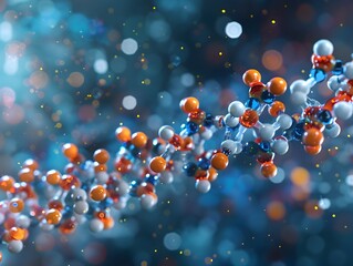 Poster - Captivating Molecular Masterpiece A Visually Striking Depiction of the Insulin Molecule s Intricate