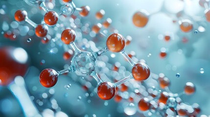 Poster - Molecular Level Rendering of Insulin Structure Showcasing Atomic Arrangement and Chemical Bonds
