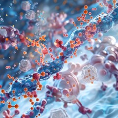 Poster - Insulin Molecule Interacting with Receptors in Dynamic 3D Rendering