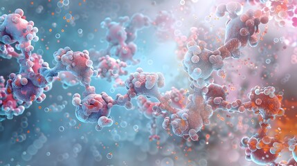 Poster - Vintage Inspired of Insulin Molecule with Vibrant 3D Rendering
