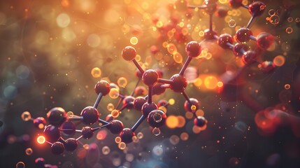 Poster - vintage inspired 3d rendered of the intricate insulin molecule structure