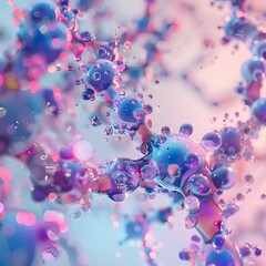 Poster - Vibrant Digital Artwork Showcasing the Insulin Molecule with Glitch Effects and Abstract Distortions