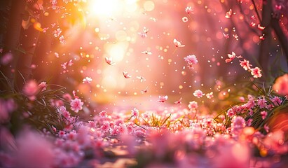 Sticker - beautiful cherry blossoms in spring season, scenic view, created with ai