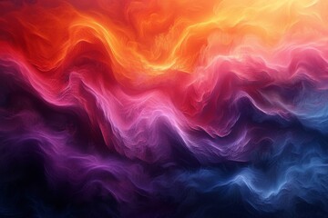 Poster - This image presents an abstract vibrant wave pattern resembling the flow of lava with hues of red and orange