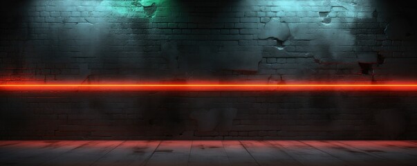 Wall Mural - Modern Industrial Style: Neon Pink Light Against Concrete Wall Background banner