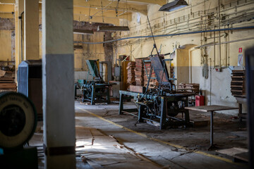 Old historic abandoned industrial matches production  museum in Częstochowa, Poland