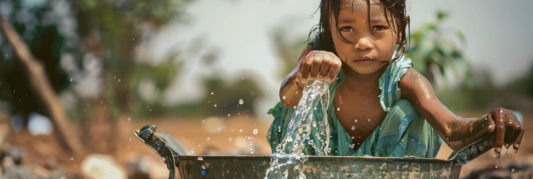 Real Indigenous Youngster Saving Healthy Water in a village
