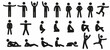 © Татьяна Лесогор - a human figurine, an isolated pictogram of people, a set of different poses and gestures, many human figures in different poses