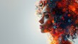 © nataliya_ua - Whimsical Woman: A Kaleidoscope of Colors. Generative AI