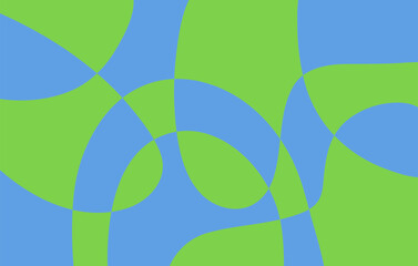 Poster - Abstract horizontal background with colorful waves. Trendy vector illustration in style retro 60s, 70s. Blue and green colors	