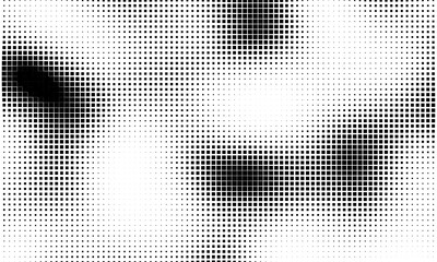 Aufkleber - Monochrome gradient halftone dots background. Overlay png illustration. Abstract grunge dots on transparent background