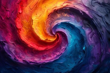 Poster - This image features a vibrant abstract swirl with a blend of colors simulating a dynamic movement