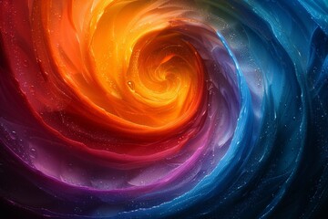 Poster - An eye-catching digital swirl pattern adorned with water droplets to enhance the realistic depth and vitality