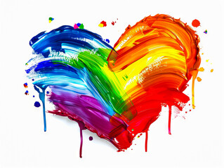 Wall Mural - A colorful heart painted with paint.