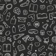 © BG_Illustrations - Doodle Delight Creative School Icons on Chalkboard Pattern