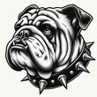 © alan - A black and white illustration of a dog with a spiked collar image attractive illustrator