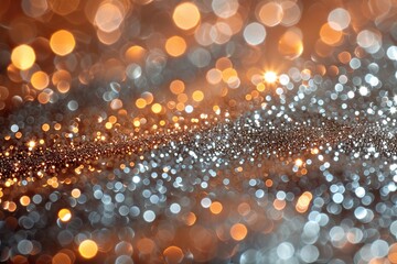 Poster - Golden and silver bokeh lights create an abstract sparkling background with a sense of celebration and magic