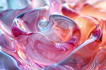 Poster - A dazzling abstract digital art piece that captures flowing forms and highlights resembling a rose
