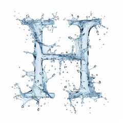 Wall Mural - Latin letter H of water splashes. Letter H. Water splashes alphabet isolated on a white background. Splash of water takes the shape of the letter H, representing the concept of Fluid Typography