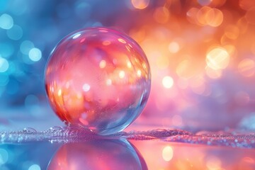 Poster - A captivating image featuring a translucent glass sphere surrounded by a blur of colorful bokeh lights, evoking a sense of dreams and mysteries yet to unravel