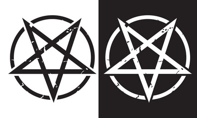 Wall Mural - Pentagram Symbol.  isolated on white and black  background. pentagram logo. EPS 10