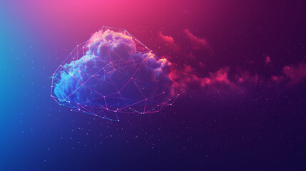 a purple and blue cloud with a lot of stars