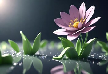 Wall Mural - pink water lily