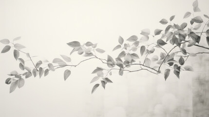 leaves branches plants hand drawn pencil minimalistic background