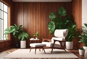 Wall Mural - living room with a table and chairs