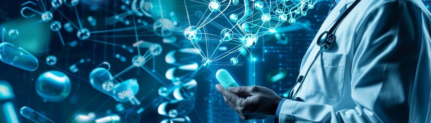 Wall Mural - Healthcare systems with AI for faster more accurate drug discovery 