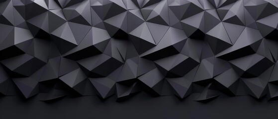 Sticker - Abstract black background with low poly triangles. ( kitchen glass)