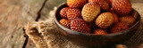fresh salak balls in a bowl on a wooden table