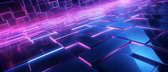 Wall Mural - Futuristic technology abstract background with a glowing neon outline, circuit background, tech background flat